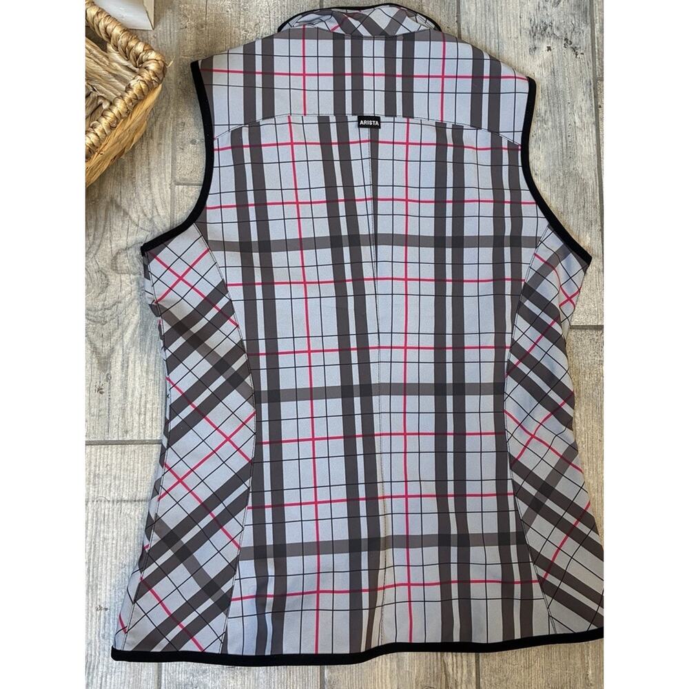 Arista Equestrian Limited Edition Womens Riding Vest Plaid Gray Pink Small - Picture 7 of 8